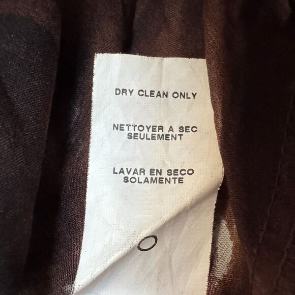 90s Vintage Karen Kane 100% Silk Brown Giraffe Print Ballon Sleeve Blouse Size M - Picture 12 of 12